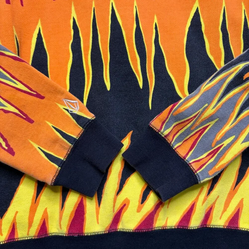 Volcom Flame Full Zip Hoodie Mask Face Surf Y2K‎ Skate Streetwear Men's XXS